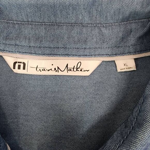 Travis Mathew Polo Golf Shirt Blue Men's Size XL Pima Cotton Blend - Picture 6 of 9